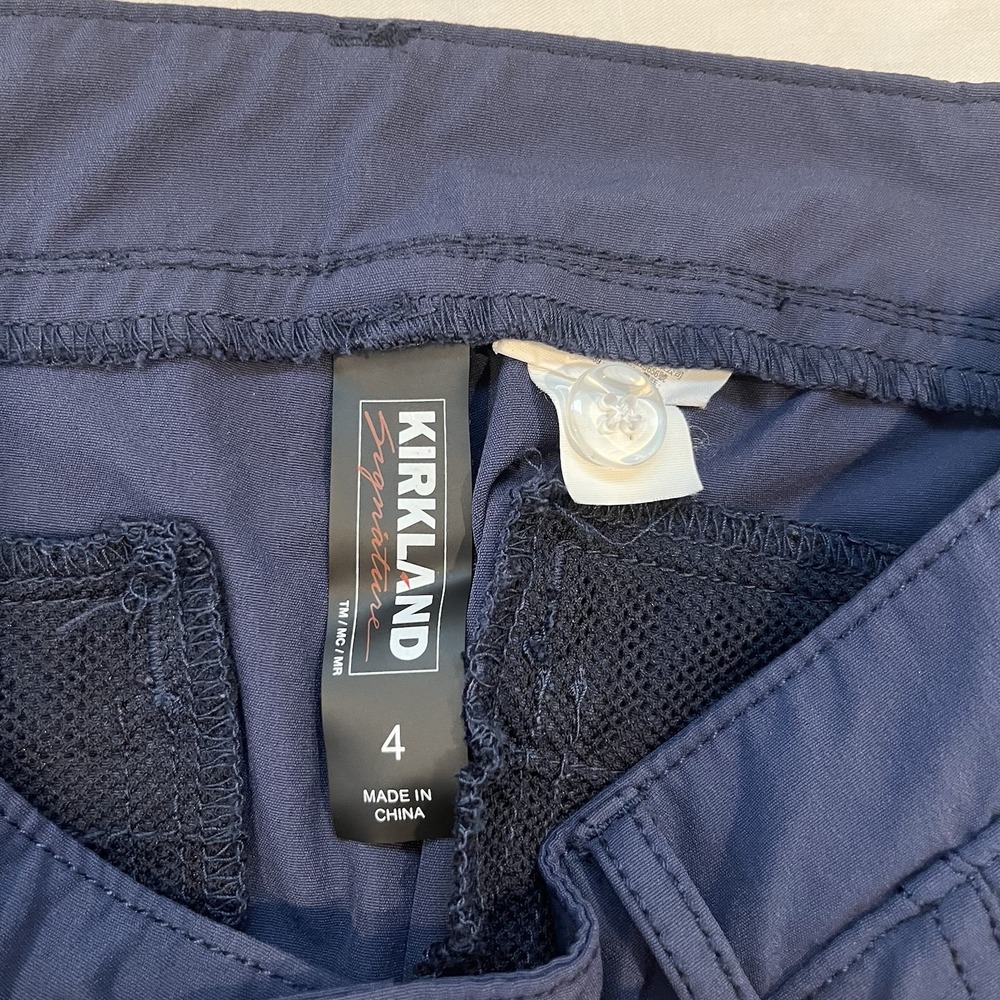 Kirkland Travel Pants Womens Sz 4 Navy Blue Nylon Outdoor Hiking Performance - Picture 6 of 11